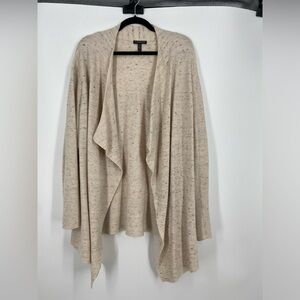 Eileen Fisher Speckled melange organic cotton & wool waterfall cardigan, size 1X